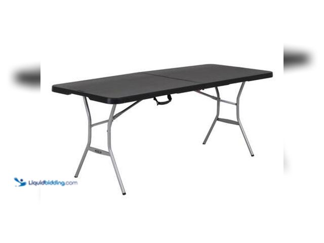 Lot 49-3563476 - Lifetime Rectangular Black Resin Folding Banquet Tables Model # 80852 Unused