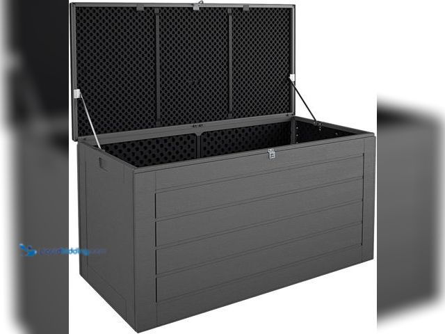 Lot 49-3534852 - Cosco Outdoor Living 88180BGY1E Cosco Outdoor Patio Storage, Extra Large, 180 Gallons, Charcoal Deck...