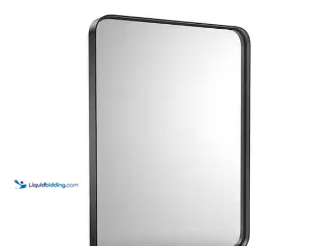 Lot 49-1555715 - FIRNEWST Modern 30 in. W x 22 in. H Rectangle Black Framed Bathroom Vanity Mirror Wall Mirror with R...