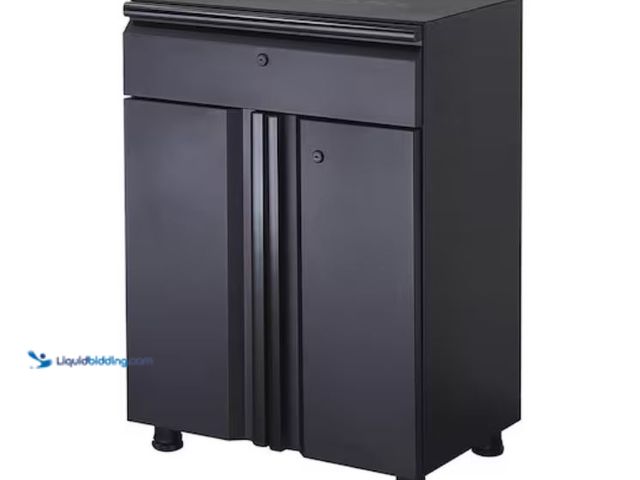 Lot 49-2001037 - Husky Regular Duty Welded 24-Gauge Steel 1-Drawer 2-Door Garage Base Cabinet in Black (24 in. W x 33...