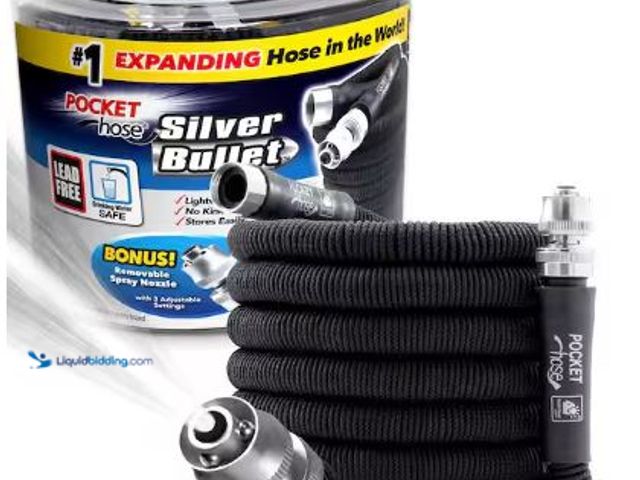 Lot 49-1517178 - Pocket Hose
Silver Bullet 3/4 in. Dia x 75 ft. Lightweight Kink-Free Expandable Water Garden Hose, ...