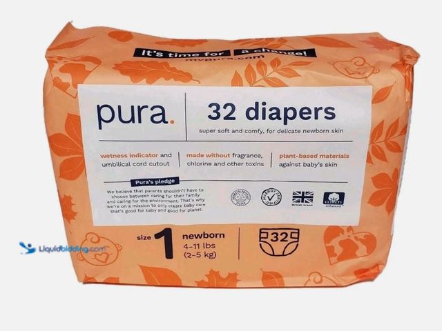 Lot 49-5551748 - Eco Friendly Diapers 4-11lbs Hypoallergenic Soft Organic Cotton Comfort, Unused in a PK of 3