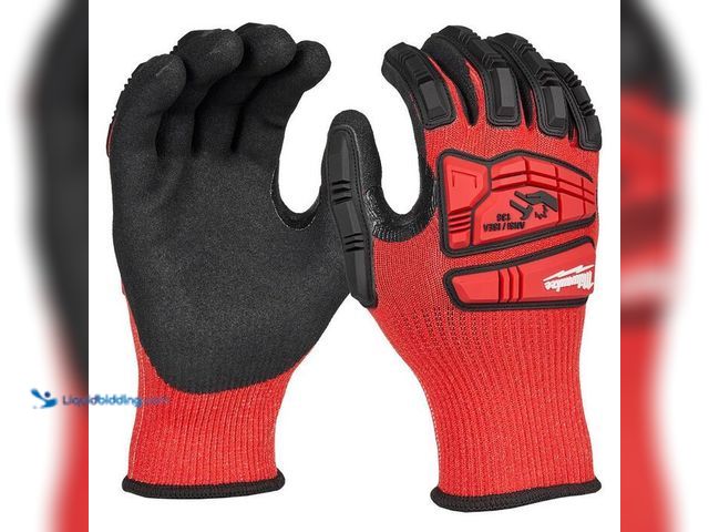 Lot 49-5543963 - Milwaukee Large Red Nitrile Level 3 Cut Resistant Impact Gloves, Model # 48-73-8132H, unused.