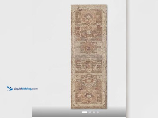 Lot 49-3528683 - Open-box - Size 2'4"x7' - 2'4"x7' Caravan Geometric Woven Runner Tan - Threshold item is unused