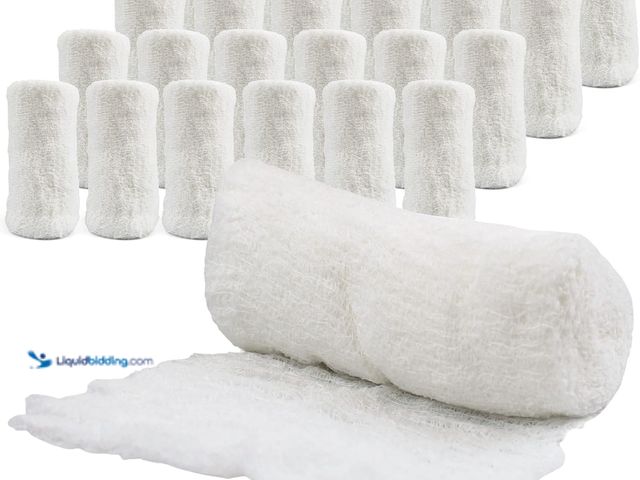Lot 49-5447593 - Cotton Gauze Roll-kerlix Gauze Bandage Rolls -24 Rolls -STERILE - 4 Inches X 12 feet -Extra Absorben...