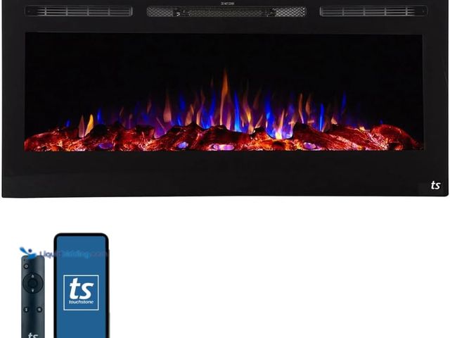 Lot 49-3535216 - Touchstone Smart Electric Fireplace-The Sideline 45" Wide-in Wall Recessed - 30 Realistic Ember Colo...