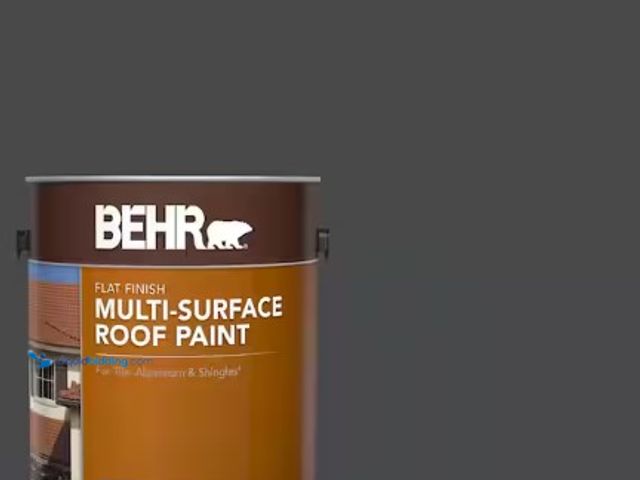 Lot 49-3612978 - BEHR 1 gal. #RP-32D Black Slate Flat Multi-Surface Exterior Roof Paint, Model # 06601, Unused.  Ref#...