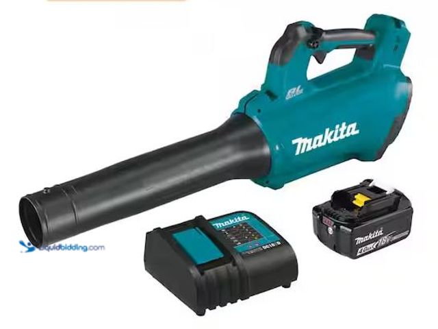Lot 49-1572135 - Makita 116 MPH 459 CFM 18V LXT Lithium-Ion Brushless Cordless Leaf Blower Kit Model # XBU03SM1, Unus...