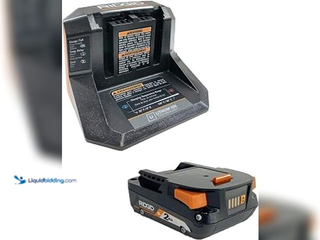 Lot 49-2025091 - (4-Piece) Lot of (2) RIDGID 18V Lithium-Ion 2.0 Ah Battery and Charger Starter Kits, Model # B093MPN...