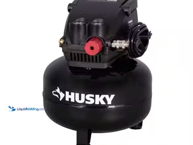 Lot 49-1547582 - Husky 3 Gal. 120 PSI Portable Electric Oil-Free Light Duty Pancake Air Compressor with Fold Down Han...