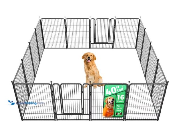 Lot 49-1556373 - FXW Rollick Unleashed Dog Playpen for Indoor, Yard, RV Camping, 40 inch 16 Panels for Medium and Lar...