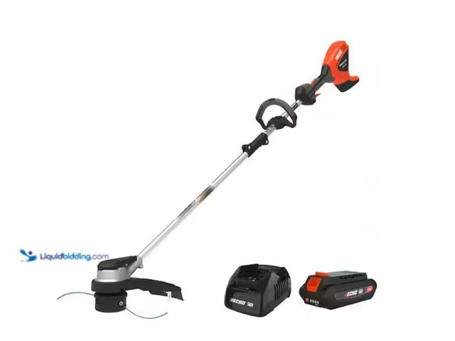 Lot 49-1622425 - ECHO 56V 16 in. Brushless Cordless Battery Straight Shaft String Trimmer with Speed-Feed Head and 2....