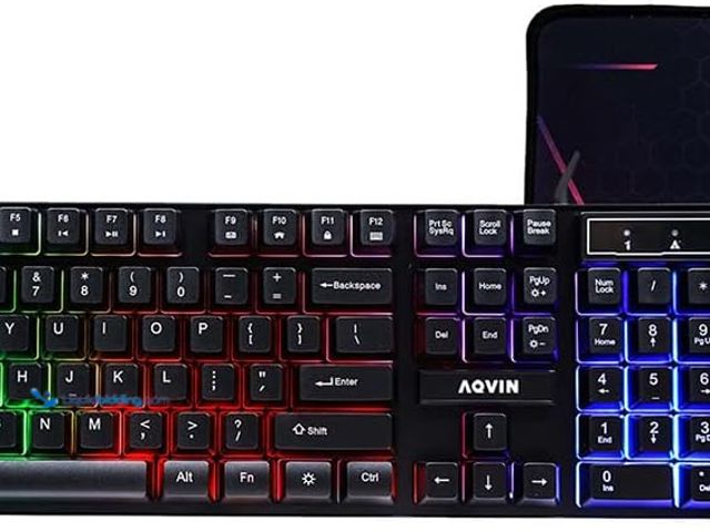 Lot 49-5447913 - AQVIN RGB Gaming Keyboard and Mouse Combo with Pad for Gamers ~ Multimedia and Anti-Ghosting Capabil...