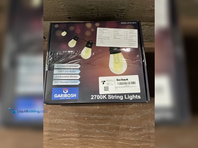 Lot 49-3529043 - GARIBOSH 2700K String Lights (49ft-20 Bulbs) (2packs) New