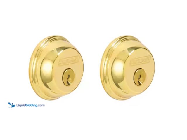 Lot 49-1571682 - Lot of (4) Schlage B62 Series Bright Brass Double Cylinder Deadbolt Certified Highest for Security a...