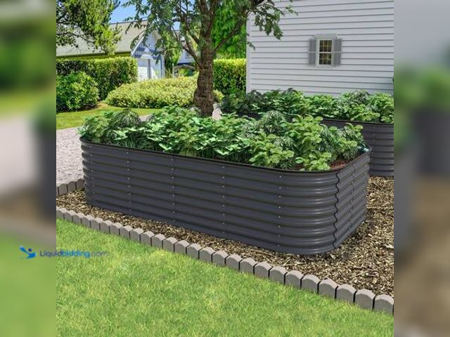 Lot 49-5546381 - VEIKOUS Dark Gray Galvanized Steel Raised Garden Bed Many-in-1 Planter Box Outdoor, 96 in. L x 48 in...