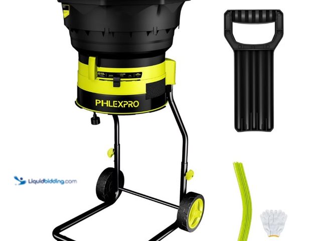 Lot 49-1557123 - Phlexpro Electric Leaf Mulcher, 15Amp 1000W High Power Bladeless Leaf Shredder for 20:1 Reduction Ra...