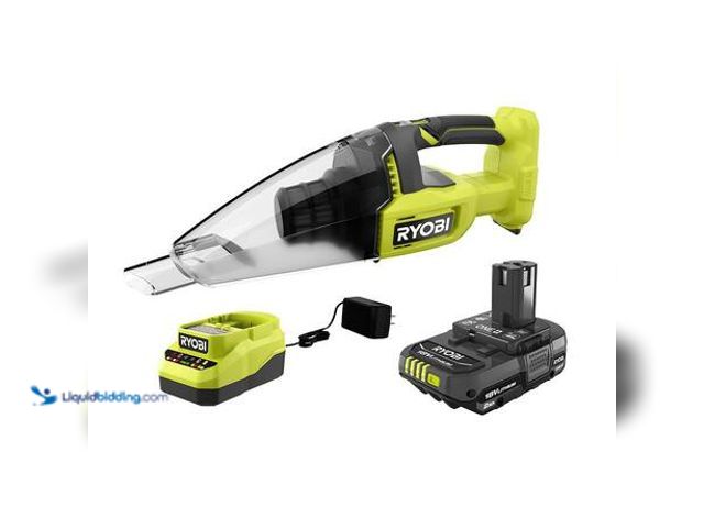Lot 49-5553435 - RYOBI ONE+ 18V Cordless Multi-Surface Handheld Vacuum Kit with 2.0 Ah Battery and Charger Model # PC...