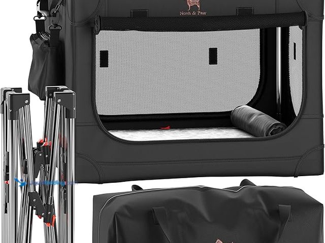 Lot 49-1578016 - Noah & Paw Collapsible Dog Crate 26 Inch, Small Dog Crate for Small Medium Breeds, Travel Kennel for...