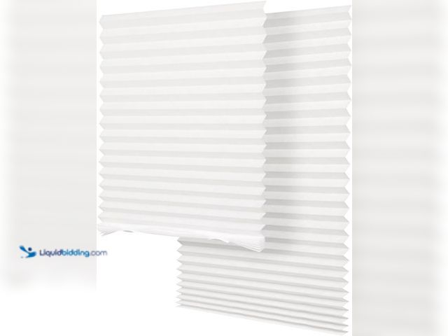 Lot 49-5413660 - Light Filtering Temporary Blinds Cordless Shades Fabric Pleated Fabric Shade Easy to Cut and Install...