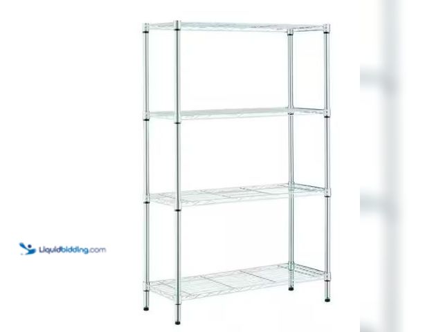 Lot 49-3432702 - HDX 4-Tier Steel Wire Shelving Unit in Chrome (36 in. W x 54 in. H x 14 in. D), Model # 31436PS-1, U...