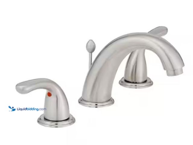Lot 49-1627512 - Glacier Bay Builders 8 in. Widespread Double-Handle High-Arc Bathroom Faucet in Brushed Nickel Model...