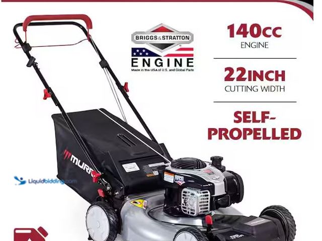 Lot 49-5460590 - Murray
22 in. 140 cc Briggs & Stratton Walk Behind Gas Self-Propelled Lawn Mower with Front Wheel D...