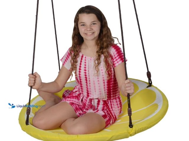 Lot 49-1625812 - Swurfer Slice 40 Inch Outdoor Saucer Tree Swing Padded Edge, for Kids and Adults Holds up to 500 lbs...