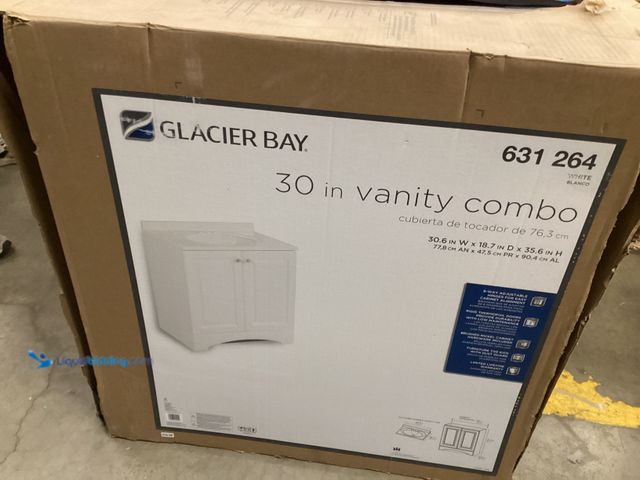 Lot 49-5542397 - Glacier Bay
30in. Single Sink White Freestanding Bath Vanity with White Cultured Marble Top (Assemb...