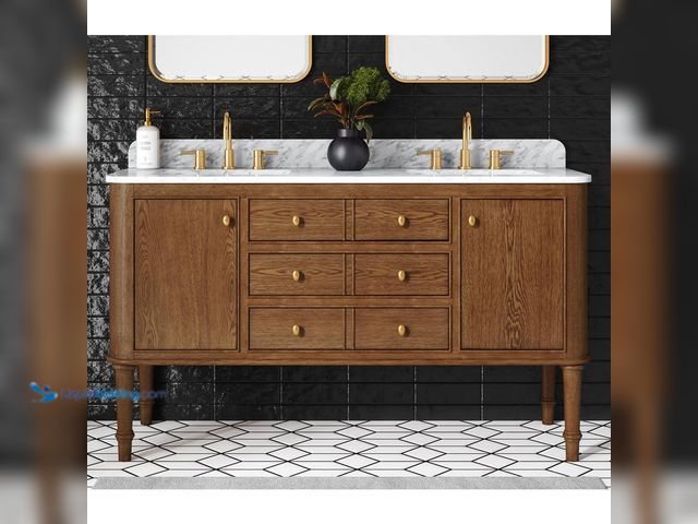 Lot 49-5435866 - Home Decorators Collection
Collette 60 in. Double Sink Cinnamon Oak Bath Vanity with White Carrara ...