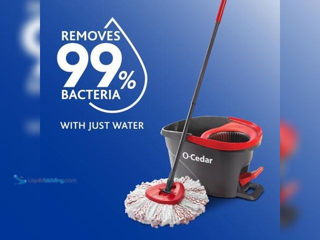 Lot 49-5554069 - O-Cedar EasyWring Deep Clean Microfiber Spin Mop w/ Bucket System Model # 174713 Unused Attachments ...