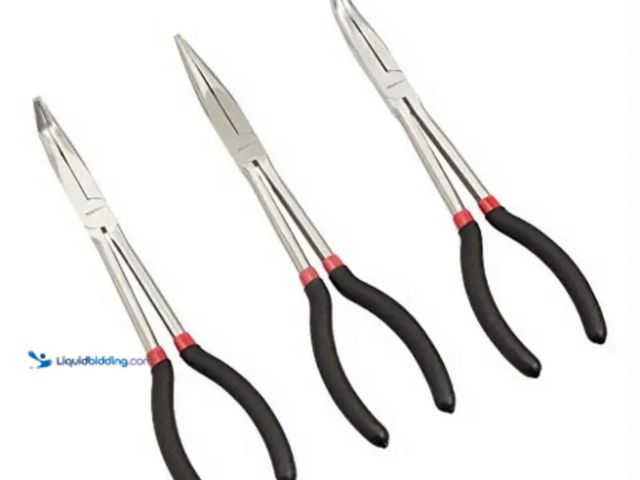 Lot 49-1804149 - New Long Reach Needle Nose Pliers 3 piece SET