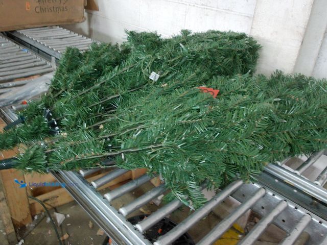 Lot 49-1546233 - 7-7.5 ft. Pre-Lit (Warm White) Green Artificial Christmas Tree, Unused, Tested works, Powers on.   R...