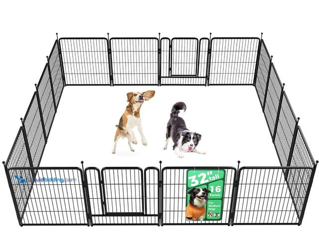 Lot 49-2026236 - FXW Rollick Dog Playpen, Indoor, Yard & RV Camping, 32" H, 16 Panels> Model # B08MF1XBZW. MSRP: $159...