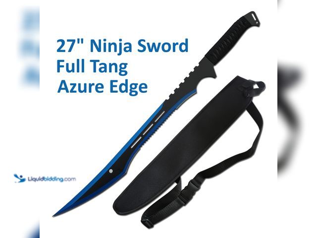 Lot 49-1820774 - Full Tang Ninja Sword 27" Azure Edge - NEW - Forged from high-quality 440 Stainless Steel and sharpe...