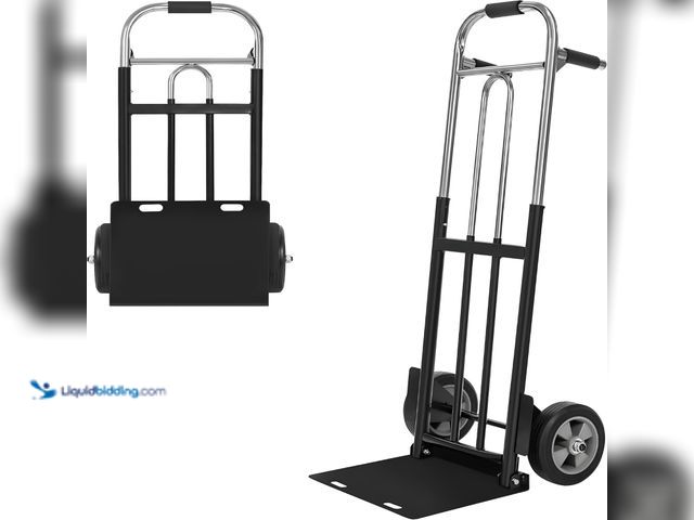 Lot 49-5546609 - Folding Hand Truck Dolly - 600 LB Capacity, Heavy-Duty Wheels and Compact Design for Moving Heavy Lo...