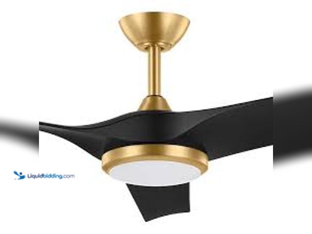 Lot 49-5415277 - Sansra 60 in. Indoor/Outdoor Brass Standard Ceiling Fan with with CCT Integrated LED Module with Rem...