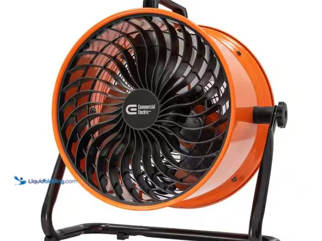 Lot 49-1557395 - Commercial Electric 16 in. 3-Speed Drum Floor Fan in Orange High Velocity Turbo, Model # SFD5-400B, ...