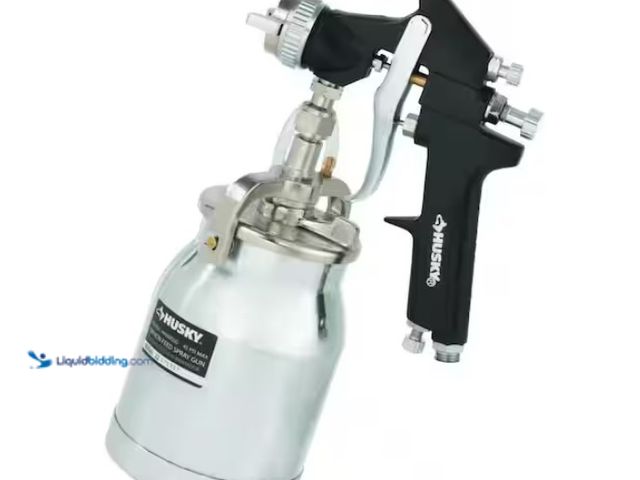 Lot 49-1578371 - Husky Siphon Feed Spray Gun, Precision spray cap for perfect pattern, Model # H4930SSG, Used.   Ref#...