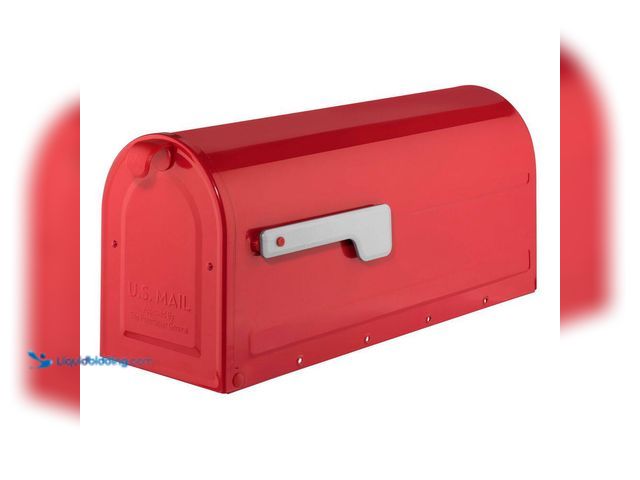 Lot 49-3527206 - Architectural Mailboxes
MB1 Red, Medium Steel, Post Mount Mailbox with Silver Flag Unused