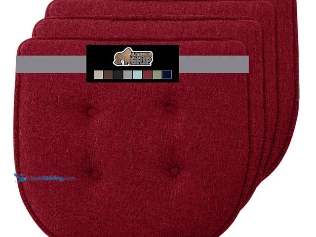 Lot 49-1575651 - GORILLA GRIP Slip Resistant Tufted Chair Cushions, No Ties Required, Memory Foam Pads for Dining Roo...