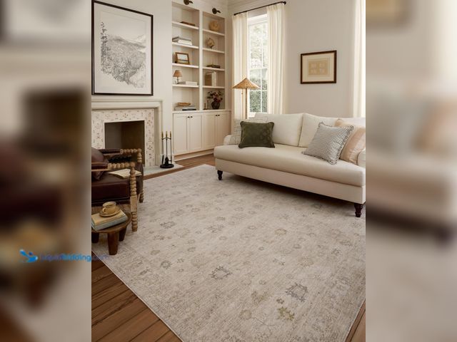 Lot 49-3532469 - Loloi Chris Loves Julia Louisa Collection LOI-01 Oatmeal/Stone 7'-10" x 10', .38" Pile Height, Area ...