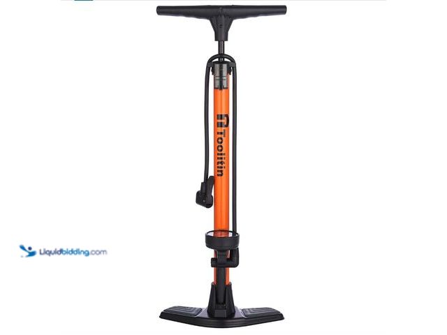Lot 49-1578028 - TOOLITIN Floor Bike Pump with Gauge, 160 PSI High Pressure, Bicycle Pump Compatible with Presta and ...