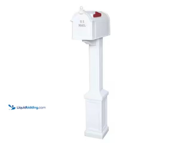 Lot 49-2000122 - Postal PRO Craftsman Mailbox and Post Kit, White, Model # PP3400WHM, Unused.   Ref#HD0629