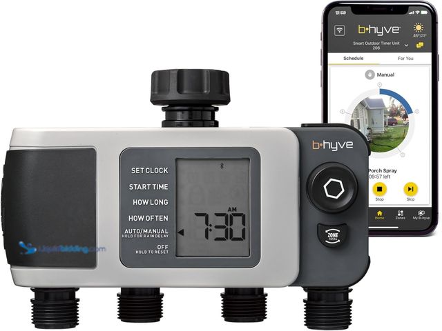 Lot 49-5552718 - Orbit B-hyve XD 4-Port Smart Hose Watering Timer - App Controlled - Smart WeatherSense - Bluetooth S...