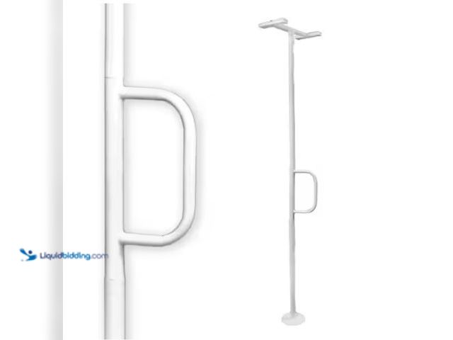 Lot 49-3631279 - Stander Wonder Pole Lite - Adjustable 84"-108" Curved Grab Bar, Tension Mounted Floor to Ceiling Tra...