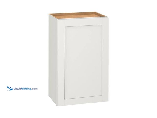 Lot 49-2004225 - Hampton Bay Westfield Feather White Shaker Stock Assembled Wall Kitchen Cabinet (18 in. W x 12 in. D...