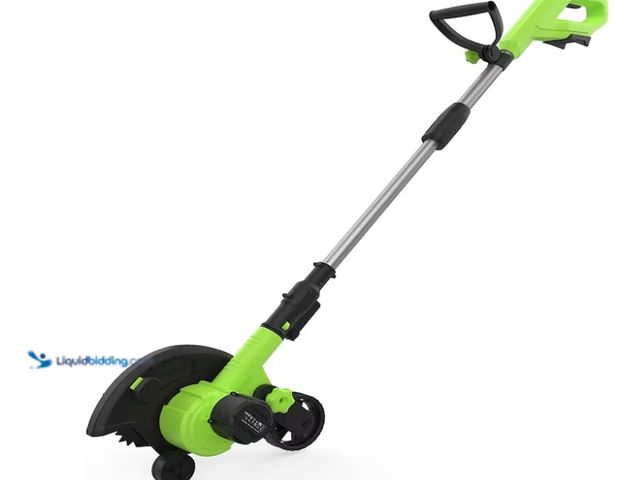 Lot 49-5543779 - Garvee 20V Cordless Lawn Edger 9In Blade, 3-Position Blade Depth Adjustable Depth and Handle Green. ...