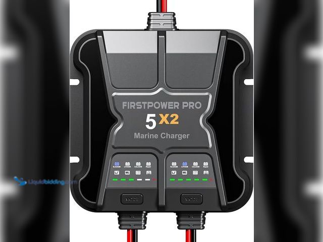 Lot 49-5433706 - 2 Bank Marine Battery Charger 5X2, 10A (5A/Bank) - 12V Waterproof Onboard Battery Charger, Battery M...