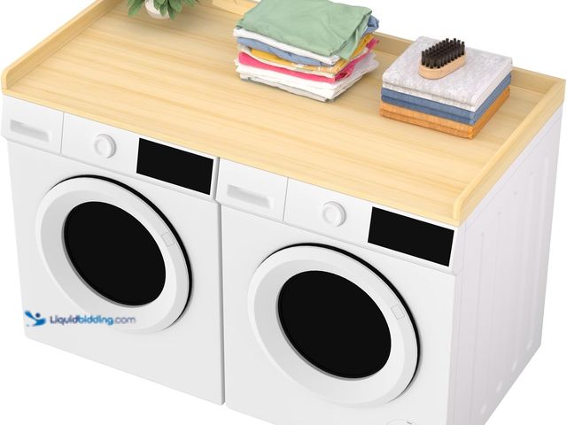 Lot 49-5552521 - Washer Dryer Countertop for GE, LG, Samsung – 54" x 27.5" Laundry Shelf Topper with Edge, Cover Guar...